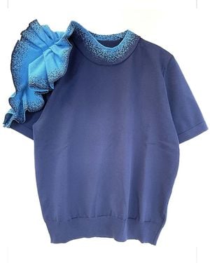 Arto. Floral Short Sleeve Top - Blue