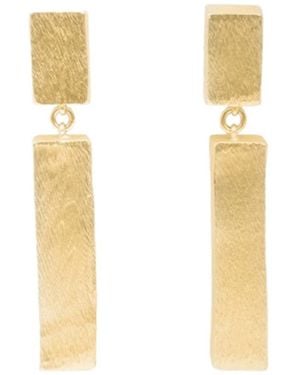 Saachi Duo Rectangle Metal Earrings - Metallic