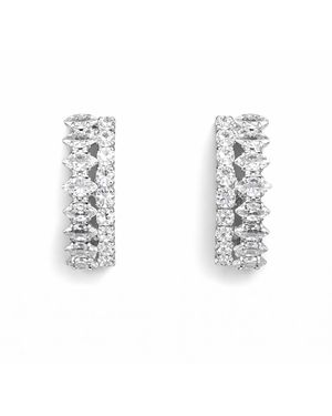Maison De Gala Crystal Pavé Bar Earrings - White