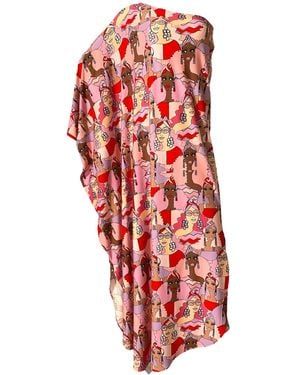 Julia Clancey Lady Turbanista Lush Pinky Kaftan Set - Red