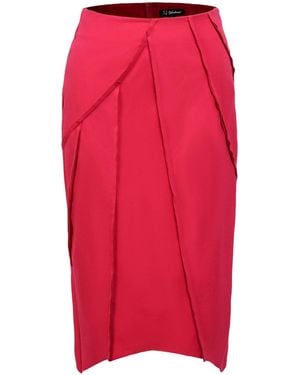 Smart and Joy Asymmetric Structural Lines Skirt - Pink