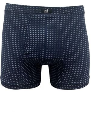 Zd - Zero Defects Bartuck Fly Front Boxer – Geometric Print & Comfortable Fit – - Blue