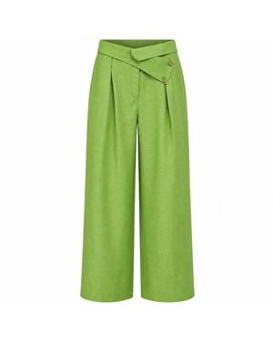 Lumina Eligma The Wrapline Linen Trouser - Green