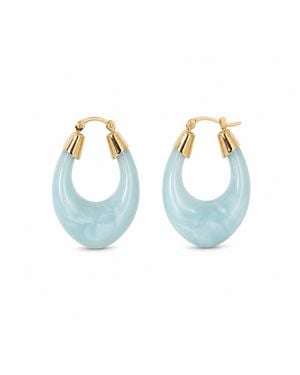 Nuvv Collection Blush Resin Hoop Earrings Detail - Blue