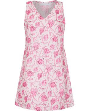 Pinkhouse Mustique Linen Henny Dress: Pomegranate - Pink