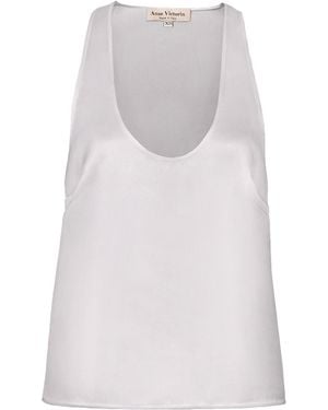 Anse Victorin Victoria Silk Top - White