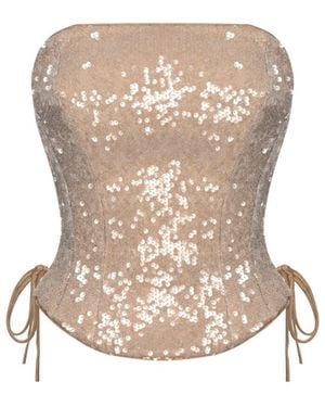 Elsava Riva Sequin Corset - Natural
