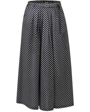 Smart and Joy Polka Dots Flared Midi Skirt - Grey