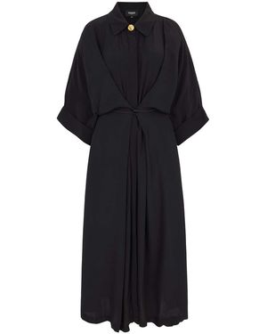 Polko Kaya Collared Kimono Dress - Black