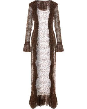 Maison sél Elongated Lace Blouse - Natural
