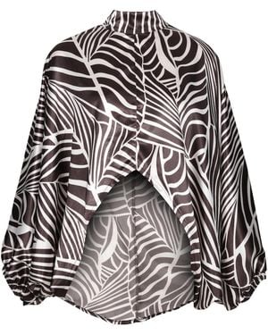 Lioness by Tf Cream Palm Leaves Tunic - Black