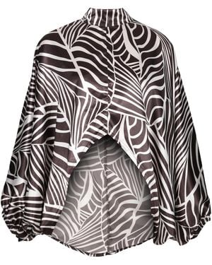 Lioness by Tf Cream Palm Leaves Tunic - Black