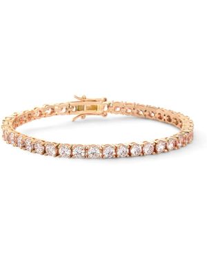 VicStoneNYC Fine Jewelry Triple Excellent Cut C.Z Tennis Bracelet - Metallic