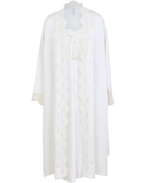 Luna Luz Adore Slip & Robe Ensemble - White