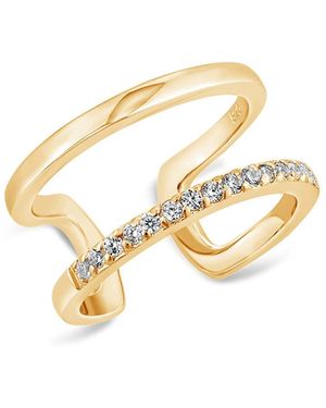 SALLY SKOUFIS Rythm Midi Ring With Made Cz Diamond Stimulant - Metallic