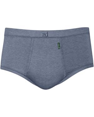 Zd - Zero Defects Senior Fly Front Briefs – Premium Egyptian Cotton Comfort - Blue