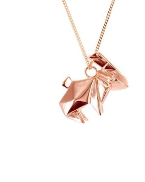 Origami Jewellery Rabbit Necklace Plated - Multicolour
