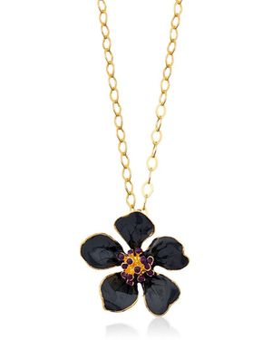 Milou Jewelry Cherry Blossom Flower Necklace - Grey