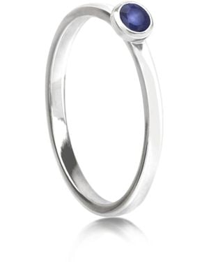 The Jewellery Store London September Birthstone Stackable Ring With Sapphire - Blue