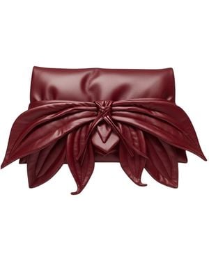 Julia Allert Petal Faux Leather Evening Clutch Bag - Red