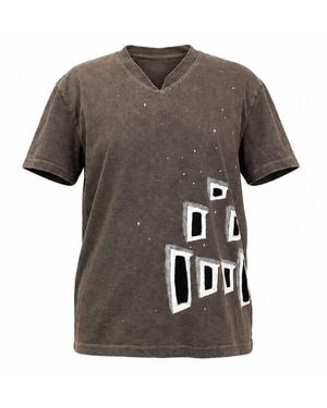 Gao Republic T-Shirt Asymmetric Cut-Out Cotton - Grey