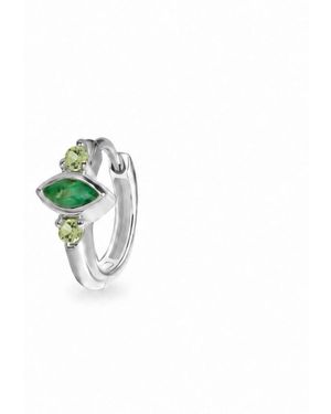 Zohreh Emerald & Peridot Huggie Hoop Earring Sterling - Green