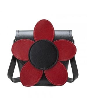 Zatchels Handmade Leather Daisy Barrel Bag - Red