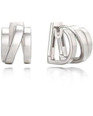 Didier Dubot Miss. Doux Layered D-Shape Earrings - White