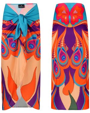LOVEIST STORE Larache Butterfly Satin Pareo - Orange