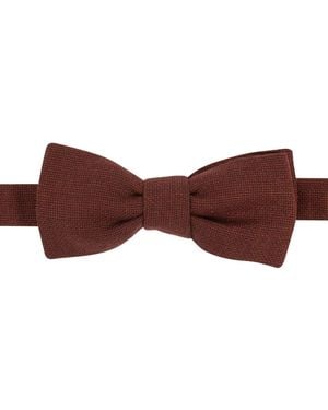 LE COLONEL Neutrals Moka Italian Wool Bow Tie - Red