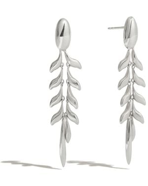 Stone Fruit Fishbone Earrings - White