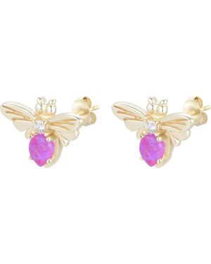 KAMARIA Opal Bee Stud Earrings - Pink