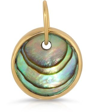 Maya Brenner Small Abalone Cabochon Charm - Metallic