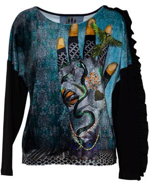ARTISTA Fortune Velvet Sweater - Blue