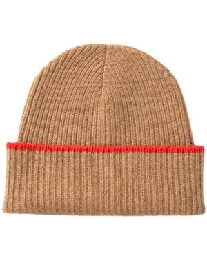 Kinalba Neutrals Ladies Vicuna Mid-Weight Ribbed Cashmere Beanie Hat - Brown