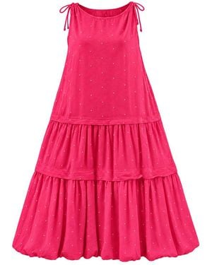 Adrift Clothing Millie Reversible Bubble Hem Dress - Pink
