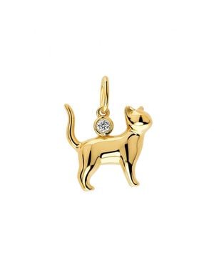 Belinda Jewelz Gemstone Cat Charm - Metallic