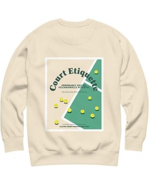 Anchor and Crew Neutrals Natural Court Etiquette Tennis Club League Organic Cotton Sweatshirt - Multicolour