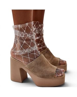 HIGH HEEL JUNGLE by KATHRYN EISMAN Diamonds & Pearls Socks - Brown
