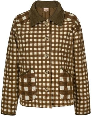 SUNSHINE TIENDA Painted Gingham Barn Jacket - Green