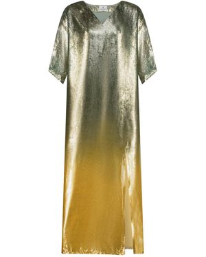 DHARA SHETH DUBAI Shadow Of Sequin Ombre Shimmer Party Kaftan Dress - Green