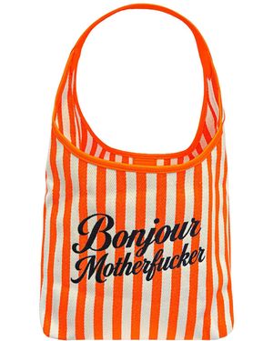Lilly Loves Bonjour Motherfuckers Tote Bag - Orange