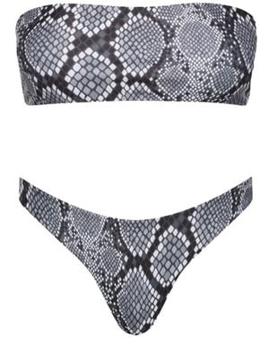 Playaluxe Santorini Seamless Bandeau Bikini Set Snake - Grey