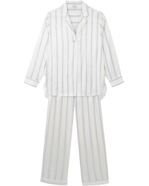 Mamu Dream Satin Hero Long Sleeve Pj Set - White