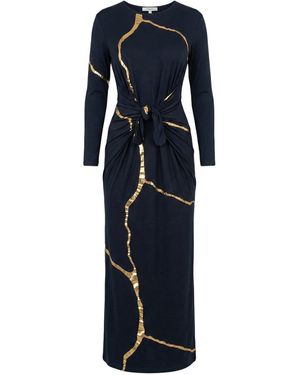 Esther Saadia Charcoal Kintsugi Three Way Maxi - Blue