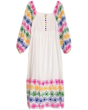 Niza Embroidered Floral Dress Olivia - White