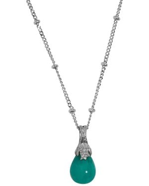 Claire Hill Designs Amazonite Lichen Pendant Necklace - Metallic