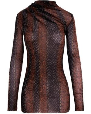 concept A trois Tulle Blouse - Brown