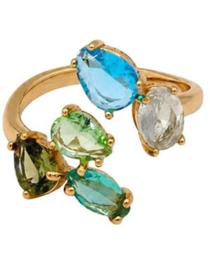 Uchi and Soto Hanabi Mixed Stones Ring - Blue