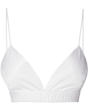 AGGI by HALEWSKI Asha Bright Satin Bralette Top - White
